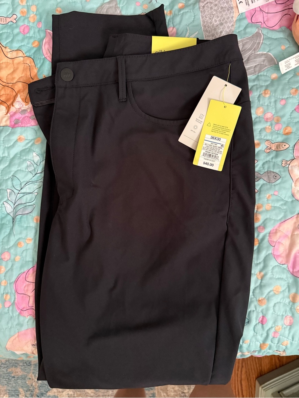 Men's Black Golf Pants - All in motion 36x30